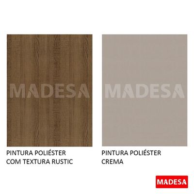 Mesa Quadrada Tampo de Vidro Rustic/Crema Madesa