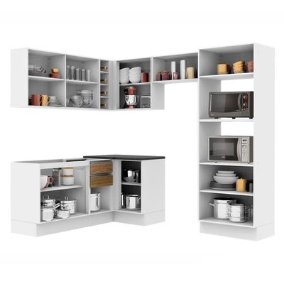Cozinha de Canto Completa Acordes Glamy 100% MDF Madesa