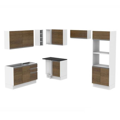 Cozinha de Canto Completa Acordes Glamy 100% MDF Madesa