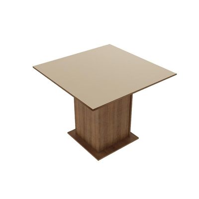 Mesa Quadrada Tampo de Madeira Rustic Crema Madesa
