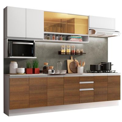 Cozinha Completa Genova Armário e Balcão Linear Madesa