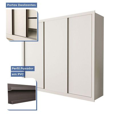 Guarda Roupa Casal Nápoli 3 Portas 6 Gavetas Minastex Branco