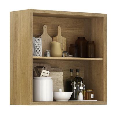 Armário Aéreo Para Cozinha 2 Portas 80cm Torino Valdemóveis Cinamomo/off White