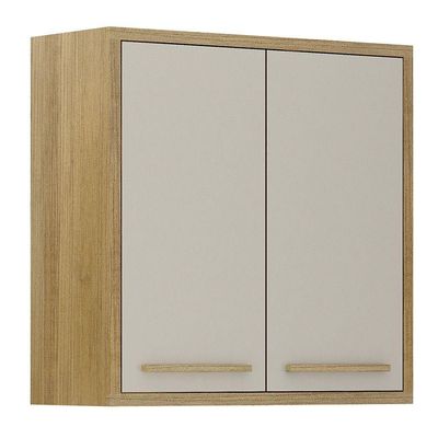 Armário Aéreo Para Cozinha 2 Portas 80cm Torino Valdemóveis Cinamomo/off White