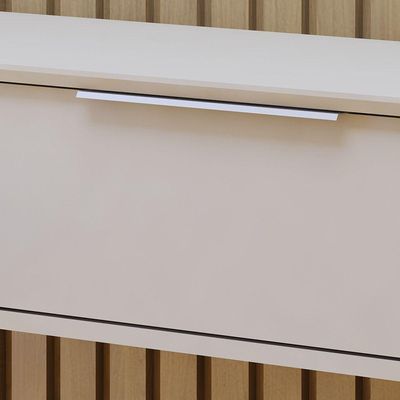 Painel Suspenso 138 Cm Com Nicho Vitória 100% Mdf Cinamomo/off White