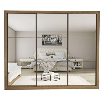 Guarda Roupa Casal Ravena Com 9 Espelho 3 Portas Minastex Carvalho