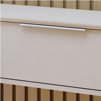Painel Suspenso 227,6 Cm Com Nicho Vitória 100% Mdf Cinamomo/off White