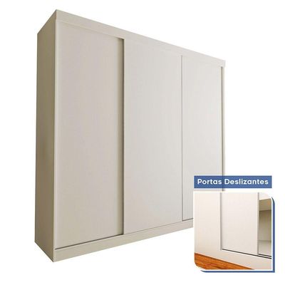 Guarda Roupa Casal Cronos 3 Portas De Correr 4 Gavetas Minastex Branco