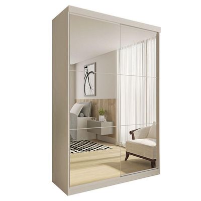 Guarda Roupa Solteiro Salvador Top 2pts 6 Espelhos Minastex Branco