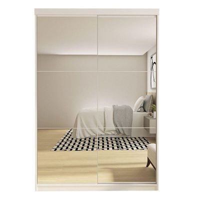 Guarda Roupa Solteiro Salvador Top 2pts 6 Espelhos Minastex Branco