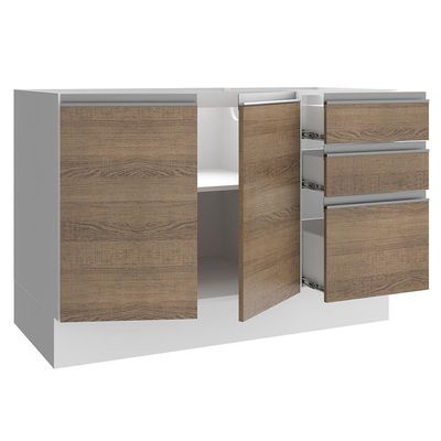 Balcão de Pia Glamy com 2 Portas e 3 Gavetas Madesa