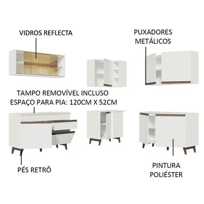 Cozinha Completa de Canto Reims com Armário e Balcão Madesa