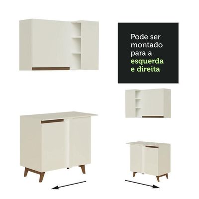 Cozinha Completa de Canto Reims com Armário e Balcão Madesa