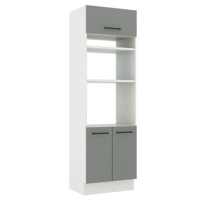 Torre Quente 70cm com 3 Portas Branco e Cinza Agata Madesa