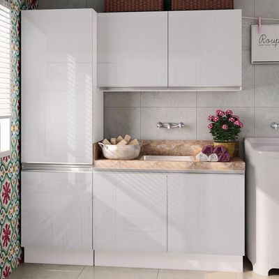 Kit Área de Serviço Acordes Glamy MDF Branco Madesa