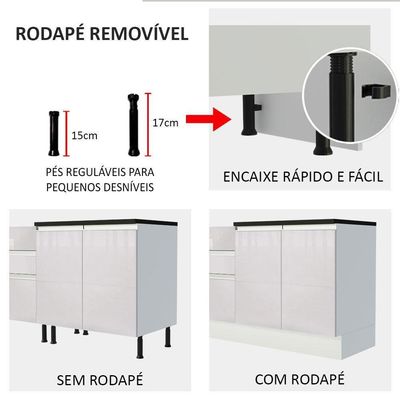 Kit Área de Serviço Acordes Glamy MDF Branco Madesa