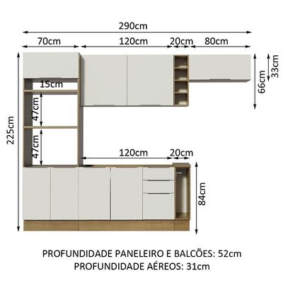 Cozinha Completa Stella com Armário e Balcão Madesa