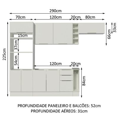 Cozinha Completa Stella com Armário e Balcão Madesa