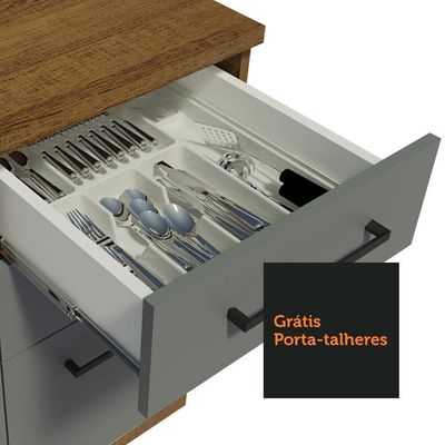 Cozinha Compacta com Armário e Balcão Rustic/cinza Madesa