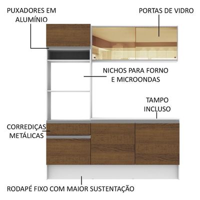 Cozinha Compacta Diamante e Tampo Madesa