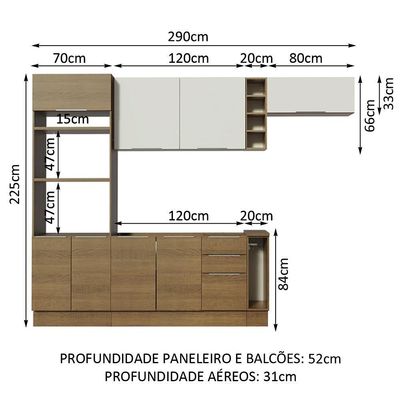 Cozinha Completa Stella com Armário e Balcão Madesa