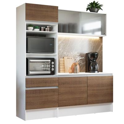 Cozinha Compacta Topazio com Balcão e Tampo Rustic Madesa