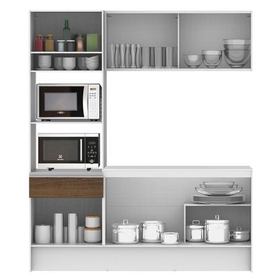 Cozinha Compacta Topazio com Balcão e Tampo Rustic Madesa