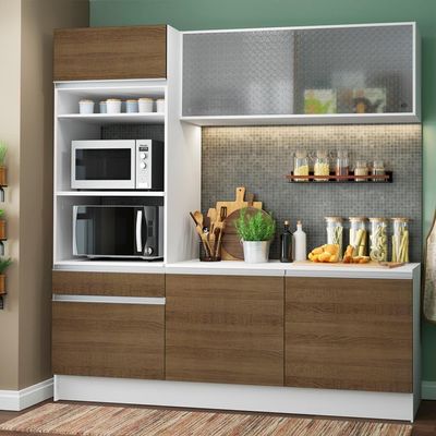 Cozinha Compacta Topazio com Balcão e Tampo Rustic Madesa