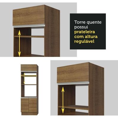 Torre Quente 70cm 3 Portas Glamy Rustic Madesa