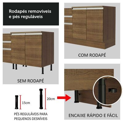 Torre Quente 70cm 3 Portas Glamy Rustic Madesa