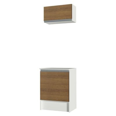 Conjunto Área De Serviço Madesa 60cm Armário Balcão Branco
