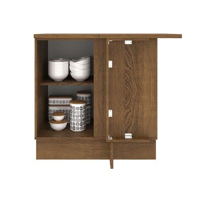 Balcão de Canto Madesa Agata 1 Porta Rustic Cinza