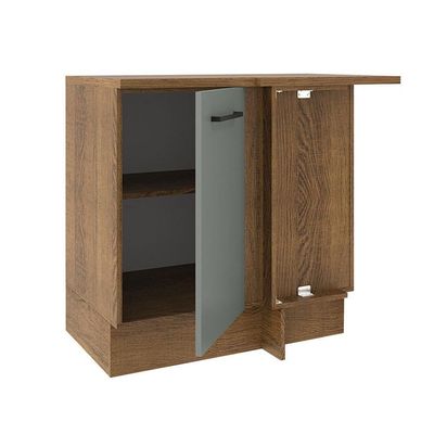 Balcão de Canto Madesa Agata 1 Porta Rustic Cinza