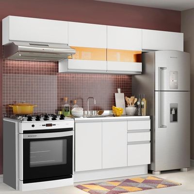 Cozinha Marina Branco com Armário e Balcão Madesa
