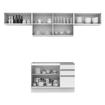 Cozinha Marina Branco com Armário e Balcão Madesa