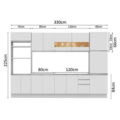 Cozinha Completa Planejada Glamy Olimpia Branco Madesa