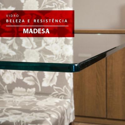 Mesa Quadrada com Tampo de Vidro Rustic Preto Madesa