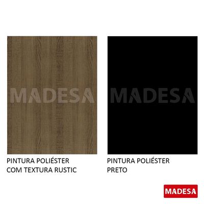 Mesa Quadrada com Tampo de Vidro Rustic Preto Madesa
