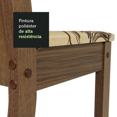 Kit 6 Cadeiras Rustic e Lírio Bege Madesa