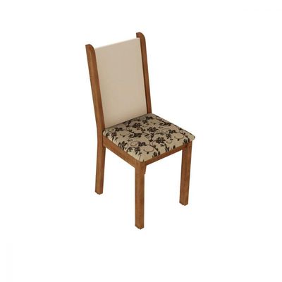 Conjunto com 4 Cadeiras Rustic Floral Bege Madesa