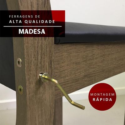 Conjunto com 4 Cadeiras Rustic Floral Bege Madesa