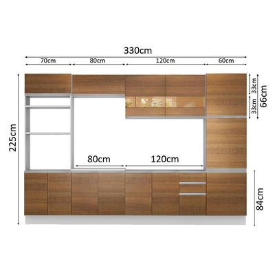 Cozinha Completa Glamy Roma Amadeirado Rustic Madesa