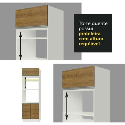 Cozinha Completa Glamy Roma Amadeirado Rustic Madesa