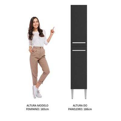 Paneleiro 2 Portas Emilly Rustic e Preto Madesa
