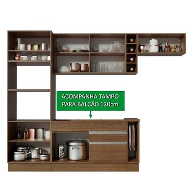 Cozinha Completa Safira com Armário e Balcão e Tampo Madesa