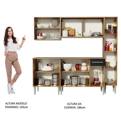 Cozinha Completa Emilly Fast com Balcão e Armário Madesa