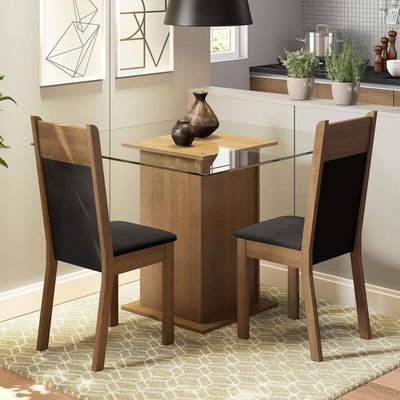 Conjunto Sala de Jantar Moni com 2 Cadeiras Madesa