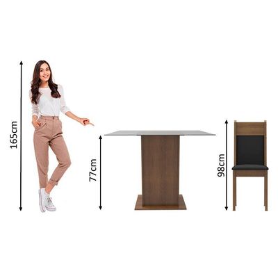 Conjunto Sala de Jantar Moni com 2 Cadeiras Madesa
