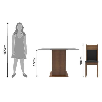 Conjunto Sala de Jantar Moni com 2 Cadeiras Madesa
