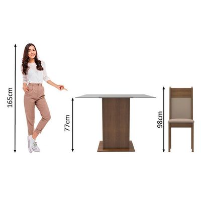 Conjunto Sala De Jantar Moni 2 Cadeiras Madesa